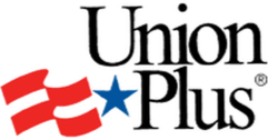 Union Plus Logo with red and blue accents
