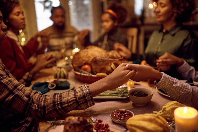 family over thanksgiving dinner