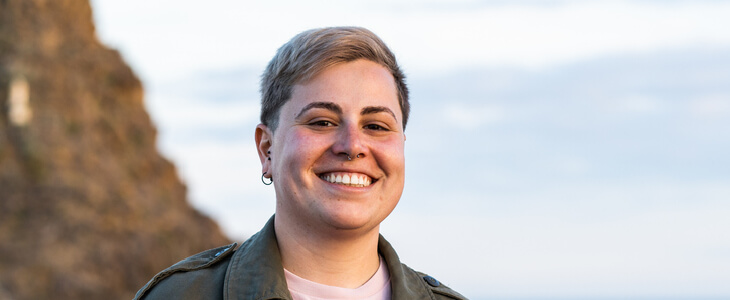 Transgender man smiling