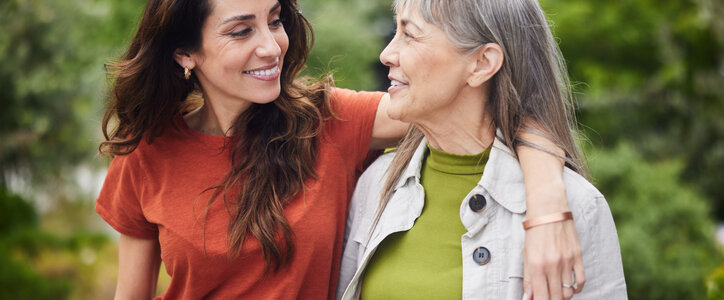 An aging mother with her daughter