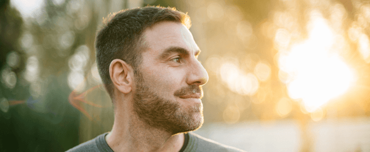 Father looking at sun